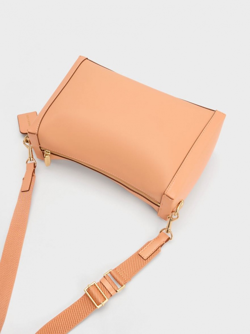 τσάντεσ ώμου Charles And Keith Cordele Slouchy πορτοκαλι | 18290-ZMSX