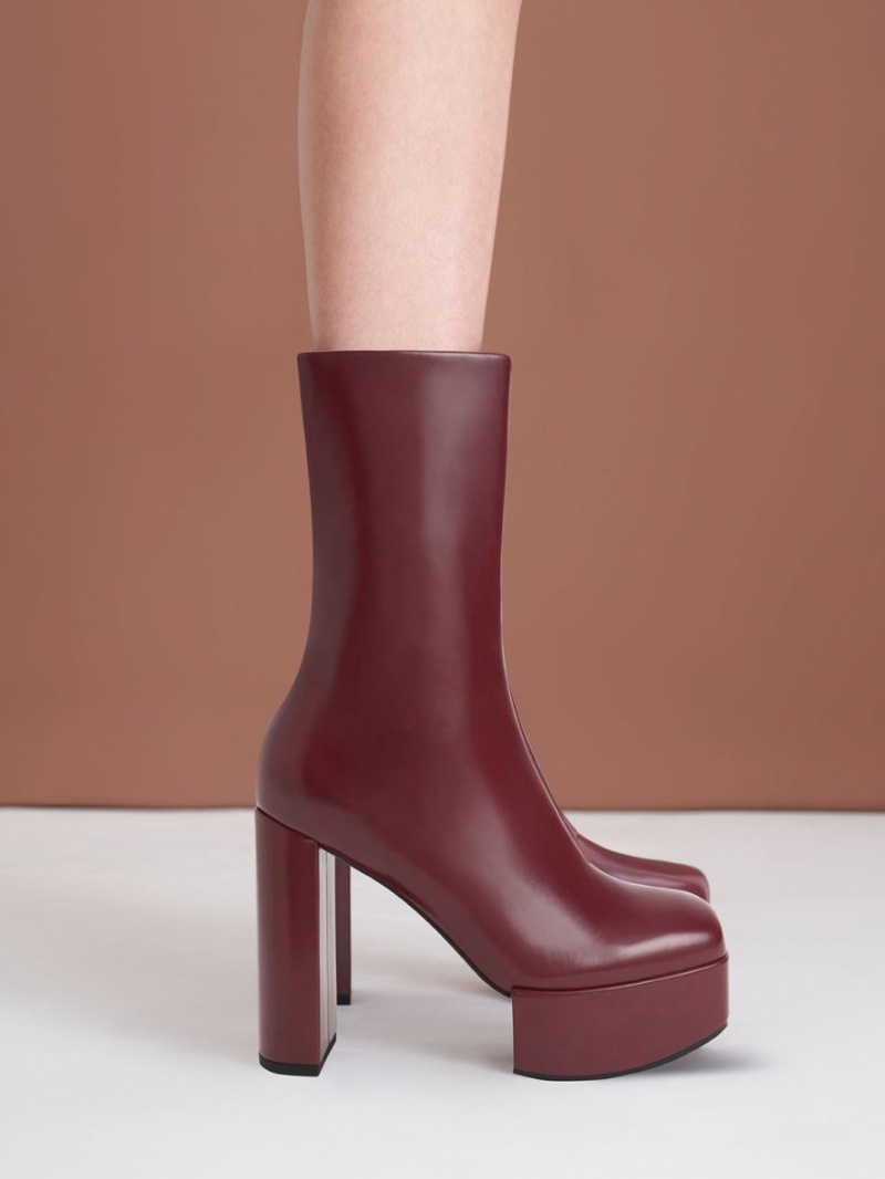 μποτεσ τακουνια Charles And Keith Corinth Blade μπορντο | 49037-HVBU