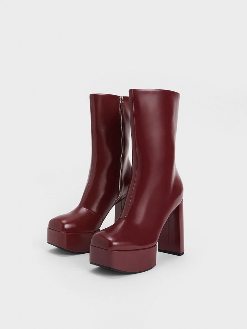μποτεσ τακουνια Charles And Keith Corinth Blade μπορντο | 49037-HVBU