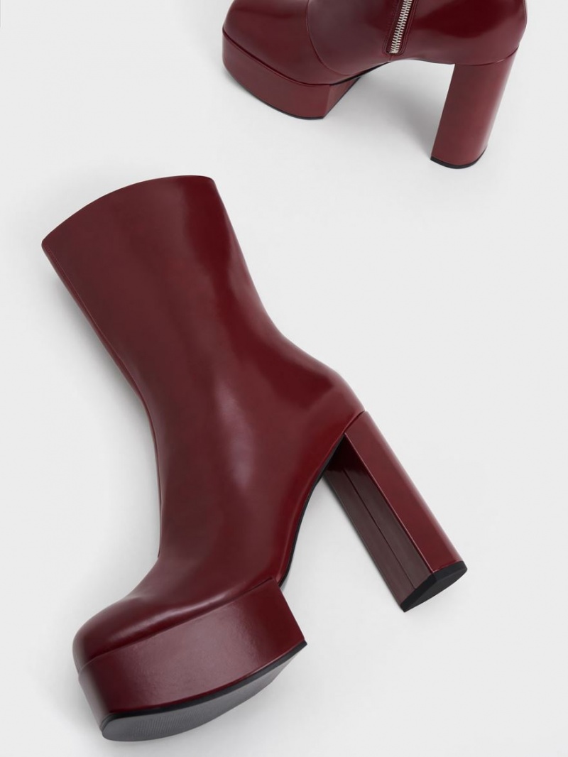 μποτεσ τακουνια Charles And Keith Corinth Blade μπορντο | 49037-HVBU