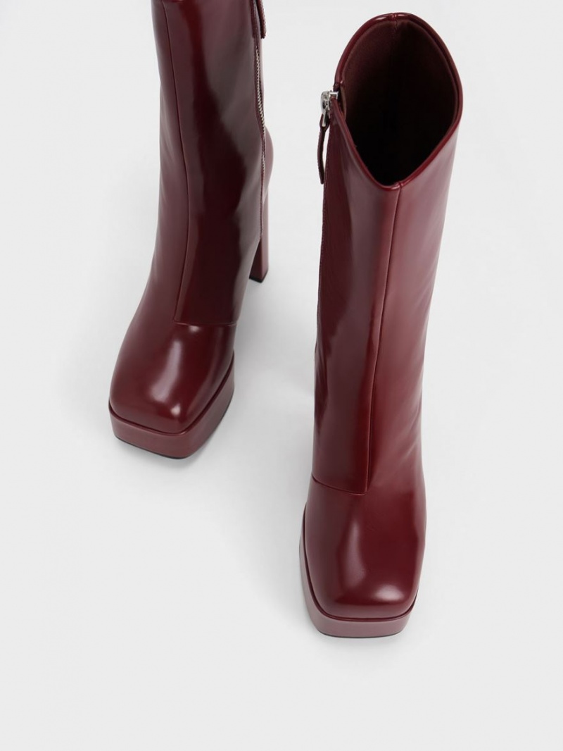 μποτεσ τακουνια Charles And Keith Corinth Blade μπορντο | 49037-HVBU