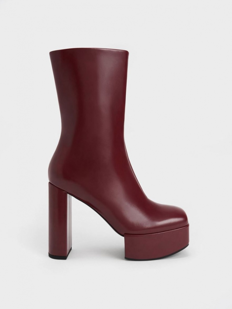 μποτεσ τακουνια Charles And Keith Corinth Blade μπορντο | 49037-HVBU