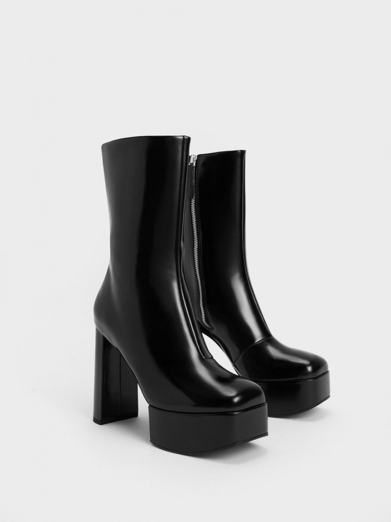 μποτεσ τακουνια Charles And Keith Corinth Blade μαυρα | 89723-NCHK