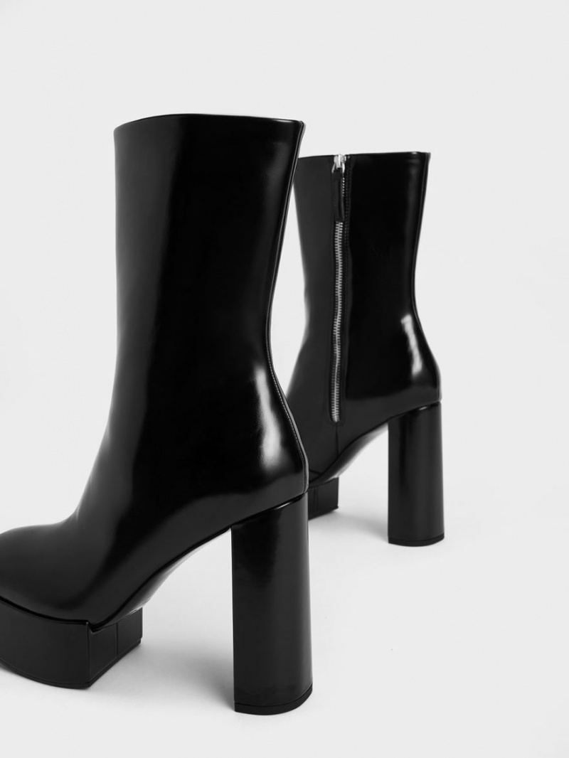 μποτεσ τακουνια Charles And Keith Corinth Blade μαυρα | 89723-NCHK