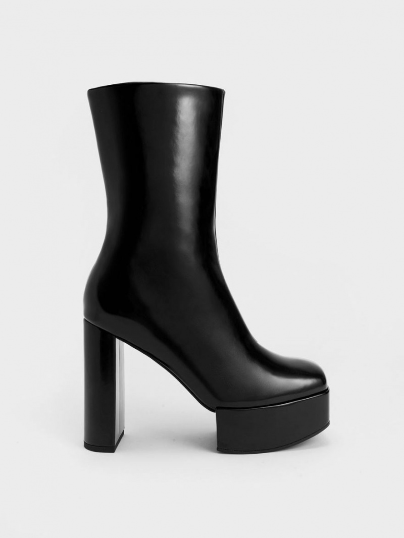 μποτεσ τακουνια Charles And Keith Corinth Blade μαυρα | 89723-NCHK
