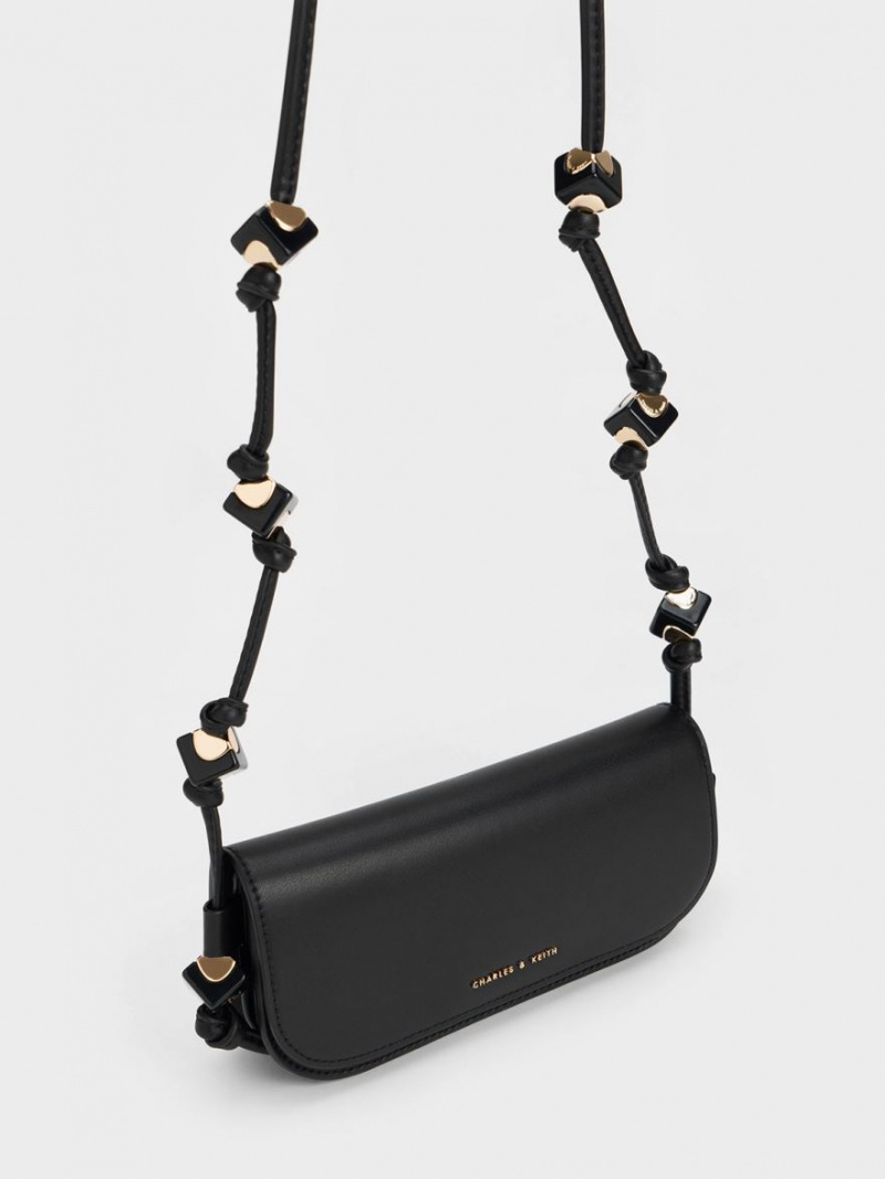 τσάντεσ χιαστί Charles And Keith Cube Knotted Elongated μαυρα | 26809-LBSQ