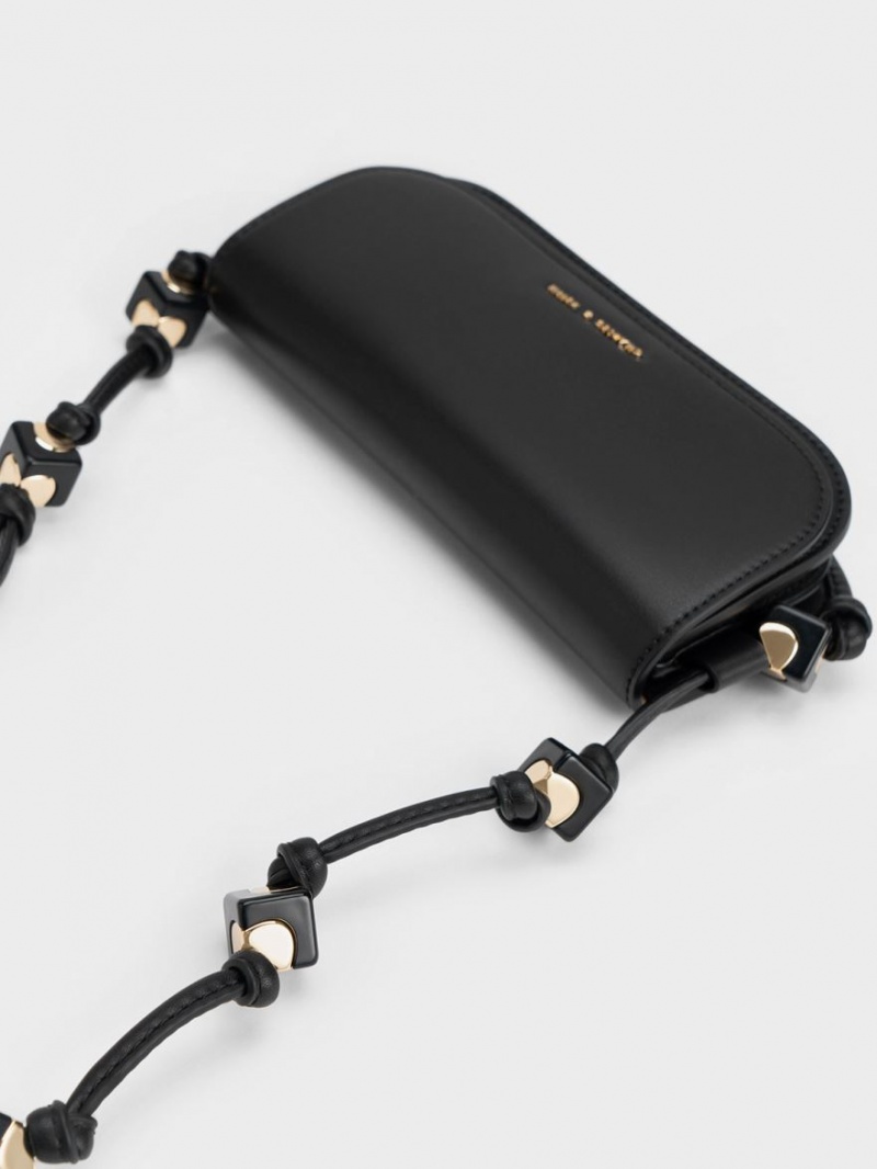 τσάντεσ χιαστί Charles And Keith Cube Knotted Elongated μαυρα | 26809-LBSQ