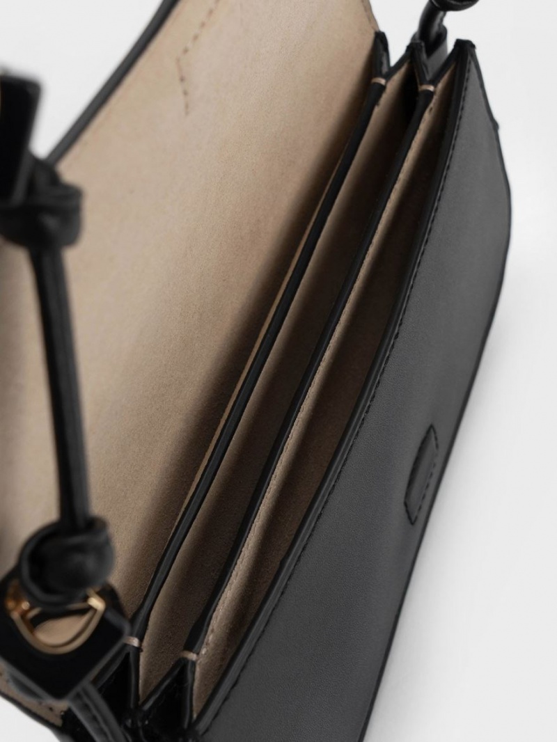 τσάντεσ χιαστί Charles And Keith Cube Knotted Elongated μαυρα | 26809-LBSQ