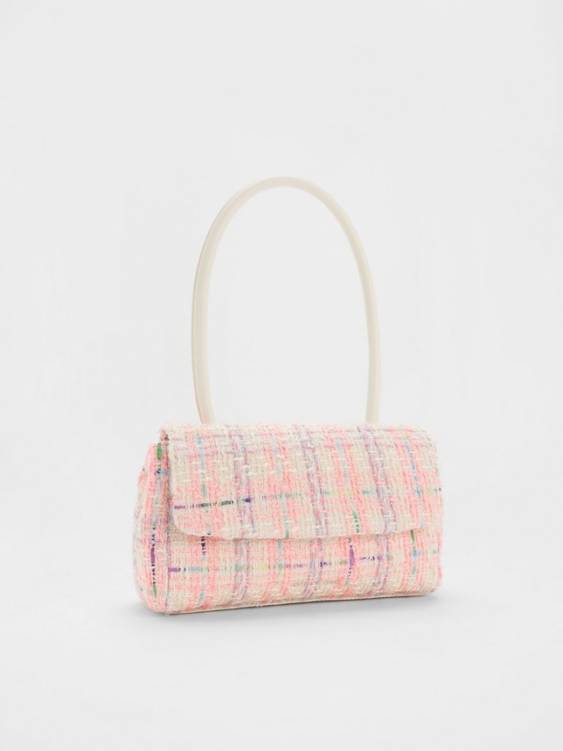 τσάντεσ ώμου Charles And Keith Curved Handle Tweed Πολύχρωμο | 09754-AOBR