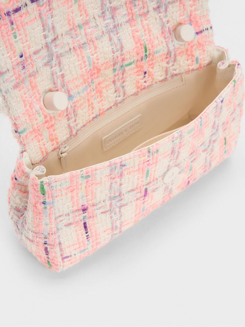 τσάντεσ ώμου Charles And Keith Curved Handle Tweed Πολύχρωμο | 09754-AOBR