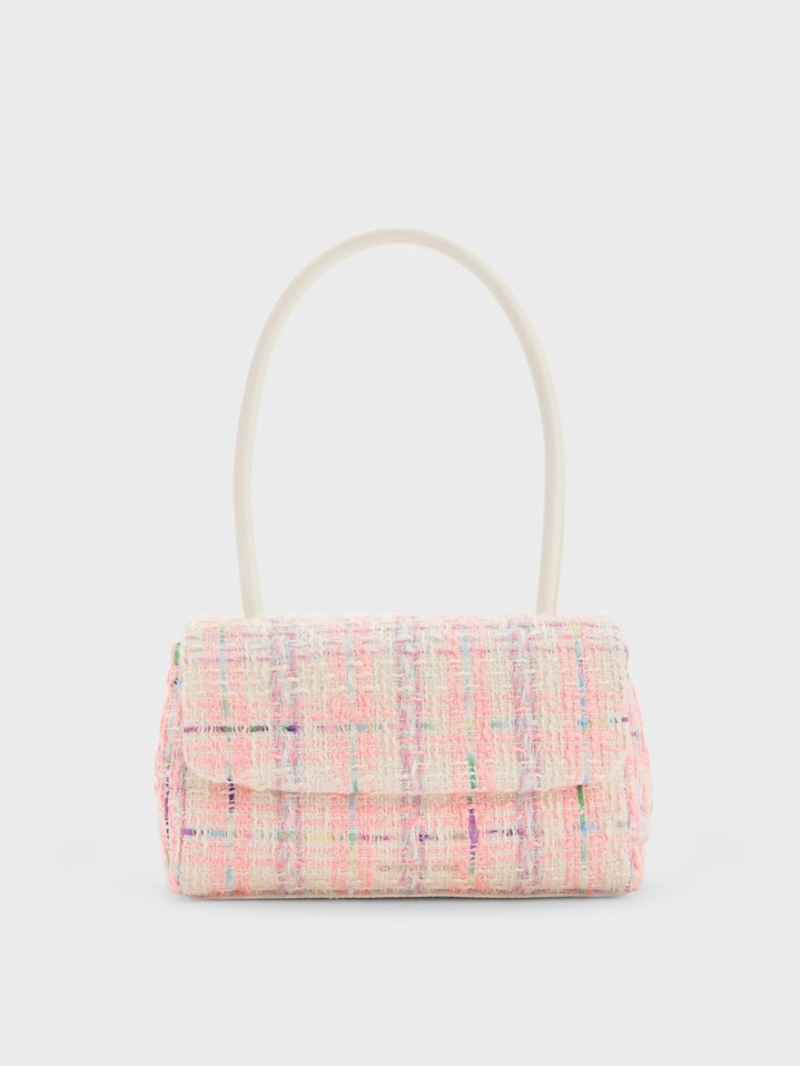 τσάντεσ ώμου Charles And Keith Curved Handle Tweed Πολύχρωμο | 09754-AOBR