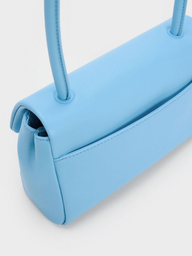 τσάντεσ ώμου Charles And Keith Curved Handle μπλε | 70682-SXFA