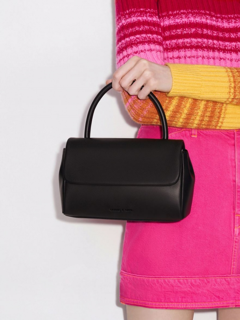 τσάντεσ ώμου Charles And Keith Curved Handle μαυρα | 82579-RCWL