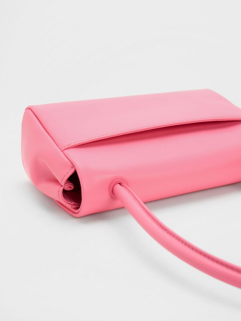 τσάντεσ ώμου Charles And Keith Curved Handle ροζ | 96205-FJCI