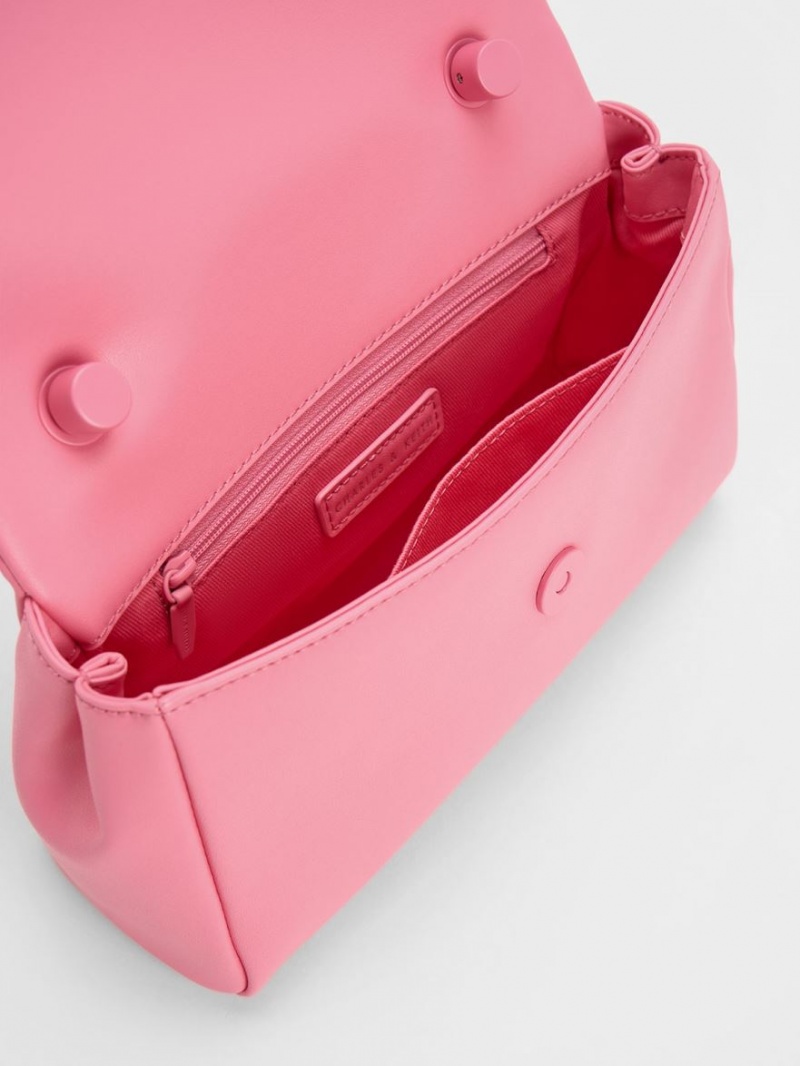 τσάντεσ ώμου Charles And Keith Curved Handle ροζ | 96205-FJCI