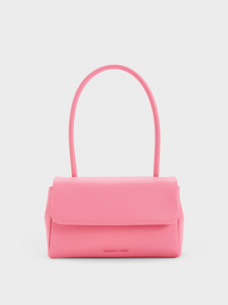 τσάντεσ ώμου Charles And Keith Curved Handle ροζ | 96205-FJCI