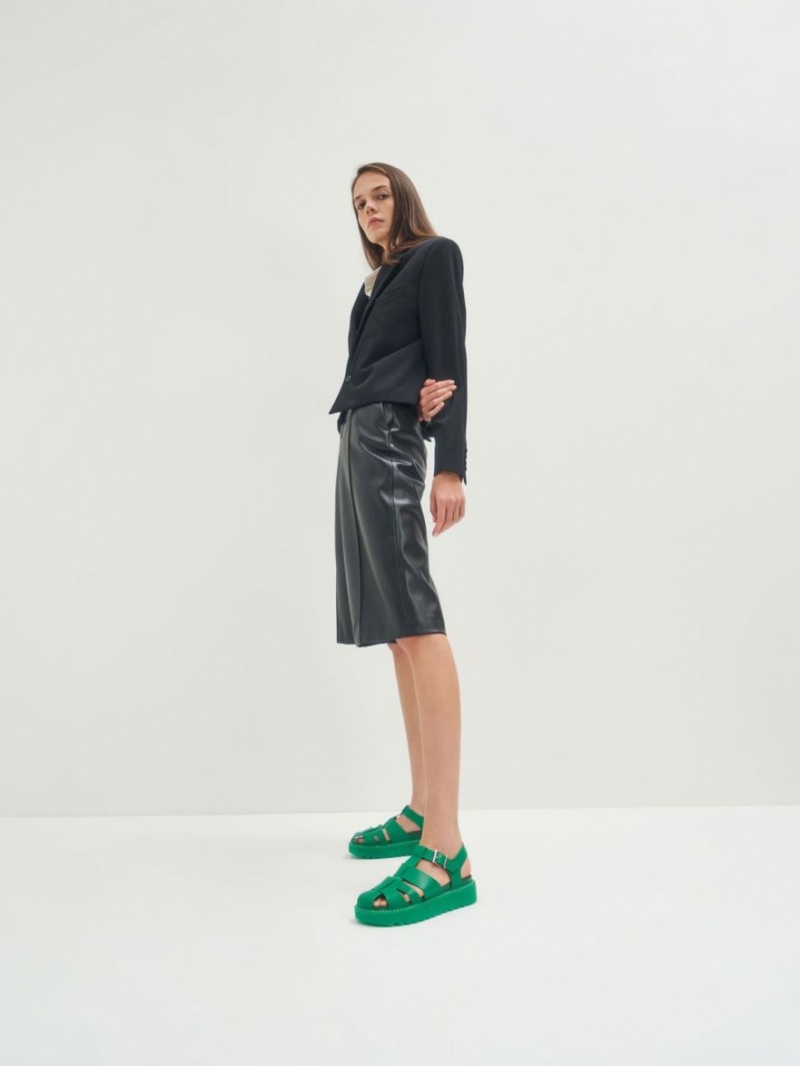 Πεδιλα Πλατφορμεσ Charles And Keith Cut-Out Sports πρασινο | 59870-NEFU