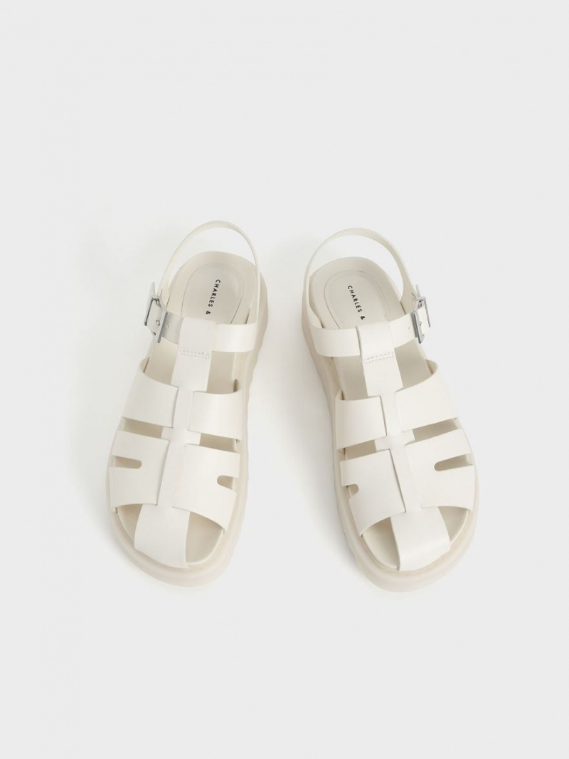 Πεδιλα Πλατφορμεσ Charles And Keith Cut-Out Sports ασπρα | 93412-IMLV