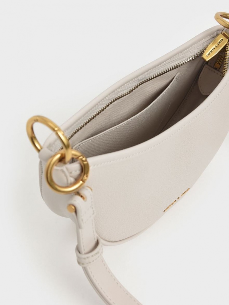 τσάντεσ χιαστί Charles And Keith Dancer Crescent ασπρα | 40915-SNQL