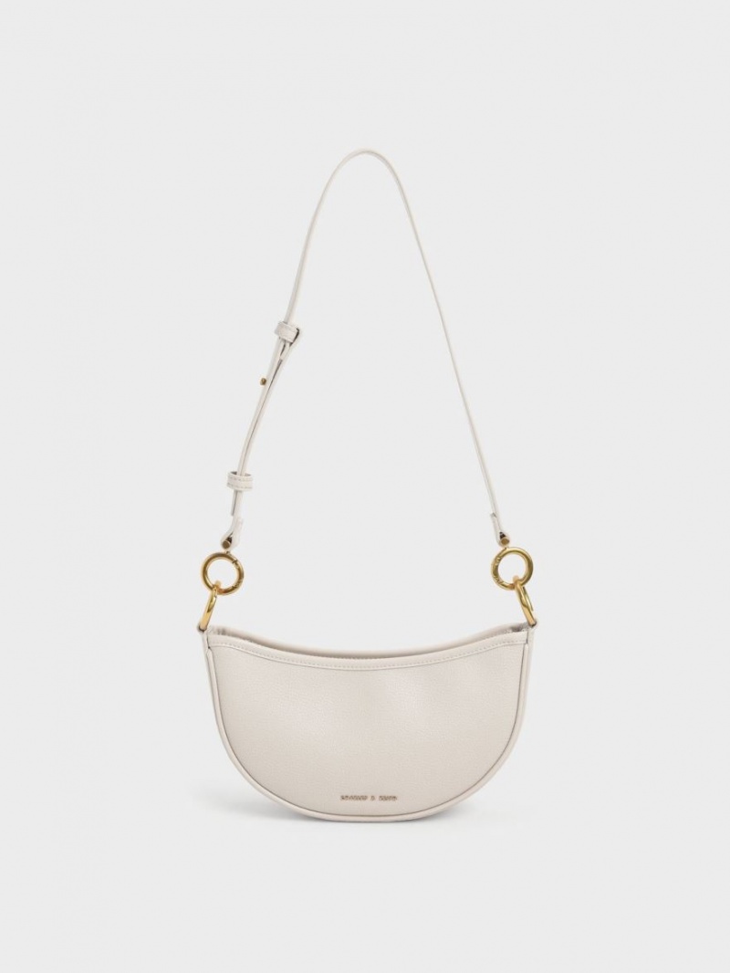 τσάντεσ χιαστί Charles And Keith Dancer Crescent ασπρα | 40915-SNQL