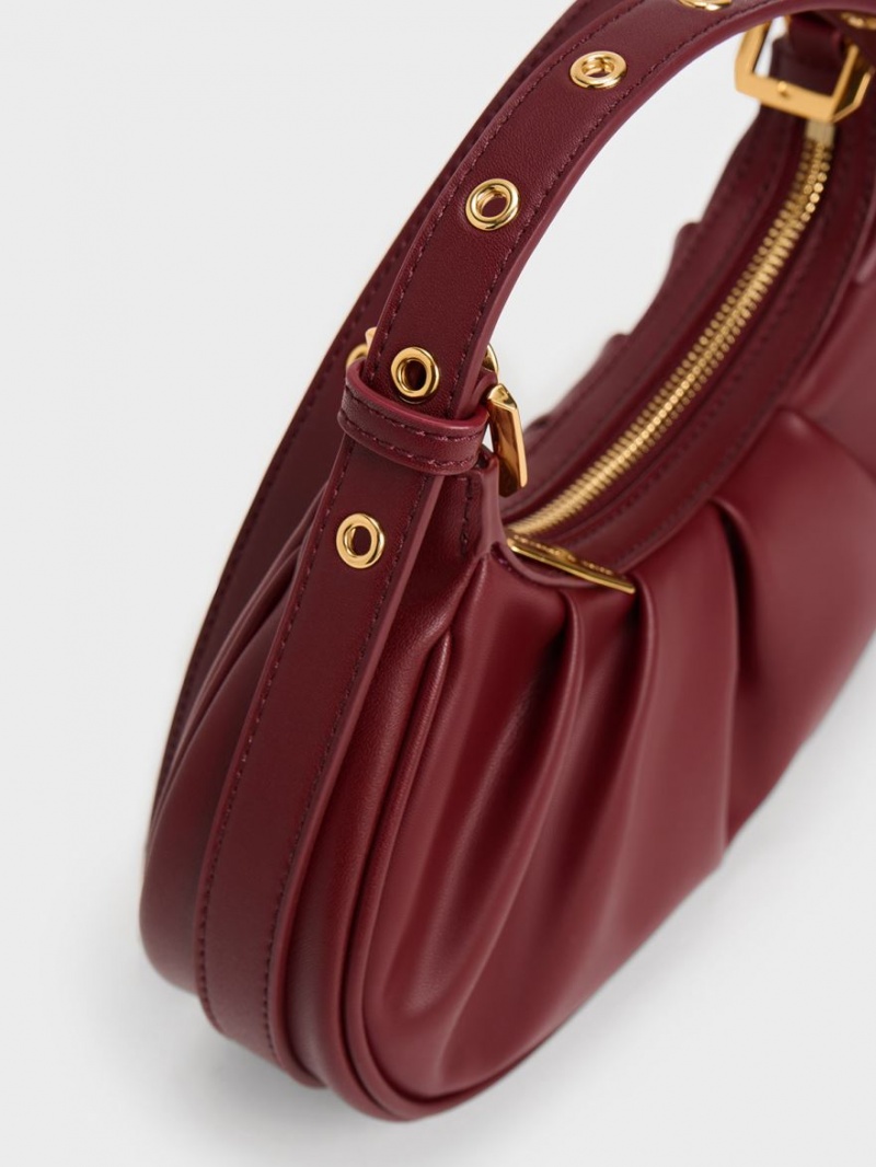 τσάντεσ ώμου Charles And Keith Duo Ruched μπορντο | 36952-EUOP