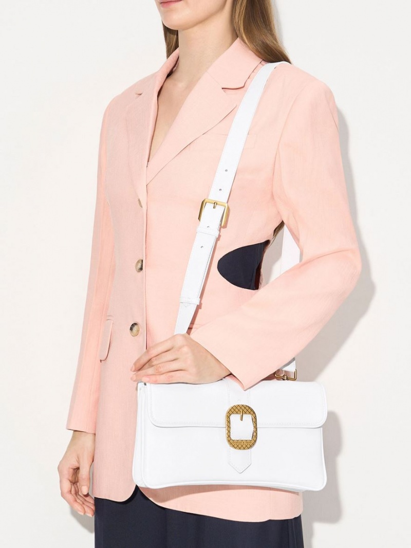τσάντεσ ώμου Charles And Keith Eilith Buckled ασπρα | 89763-VJRH
