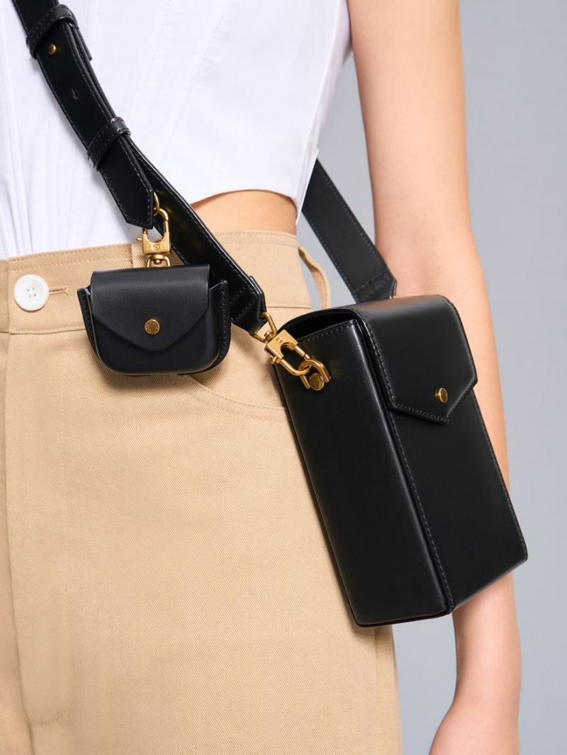 τσάντεσ χιαστί Charles And Keith Elongated μαυρα | 02153-MGVX