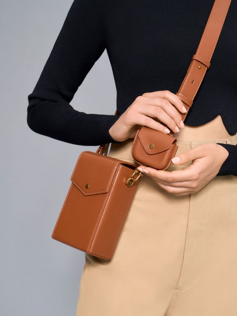 τσάντεσ χιαστί Charles And Keith Elongated καφε | 67385-AXBO