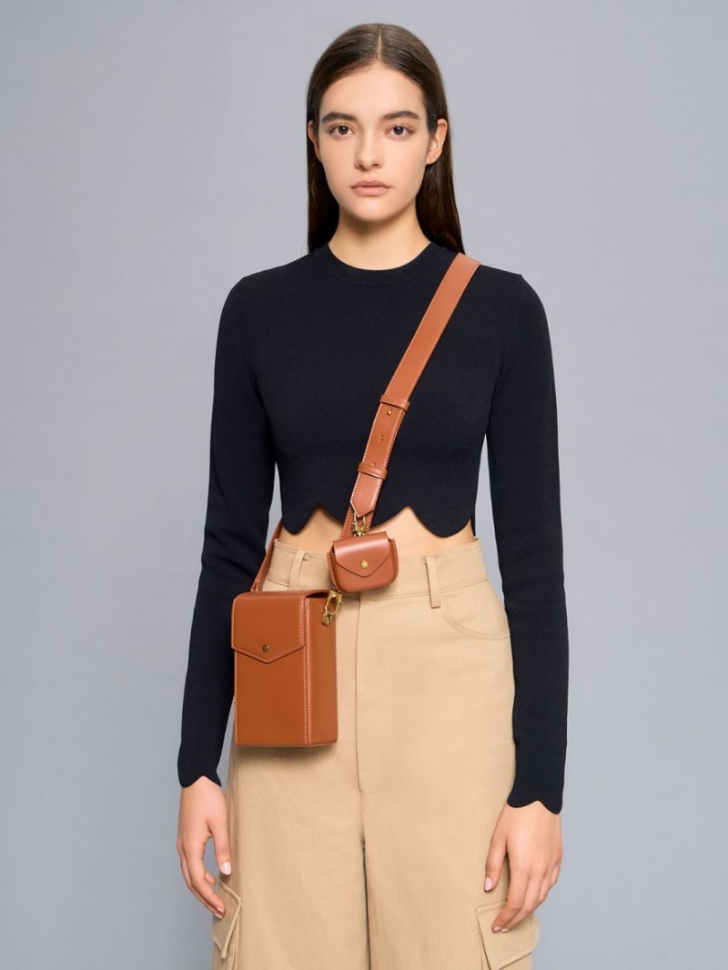 τσάντεσ χιαστί Charles And Keith Elongated καφε | 67385-AXBO