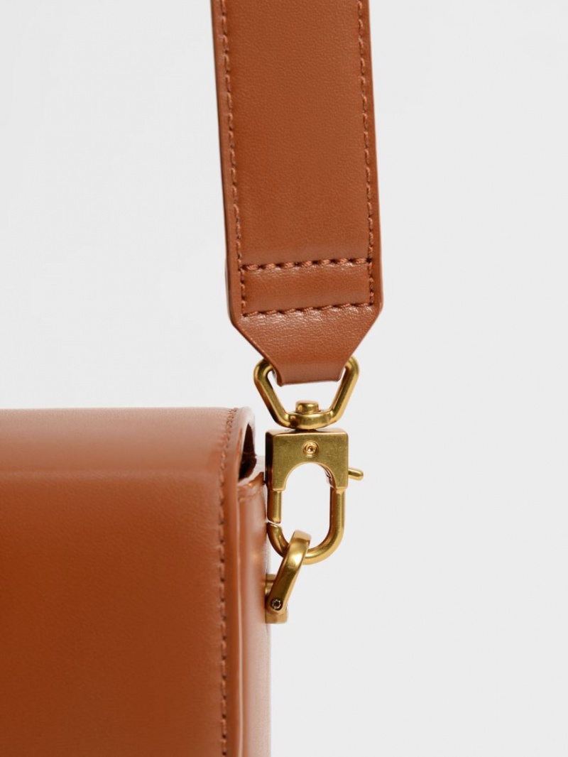 τσάντεσ χιαστί Charles And Keith Elongated καφε | 67385-AXBO