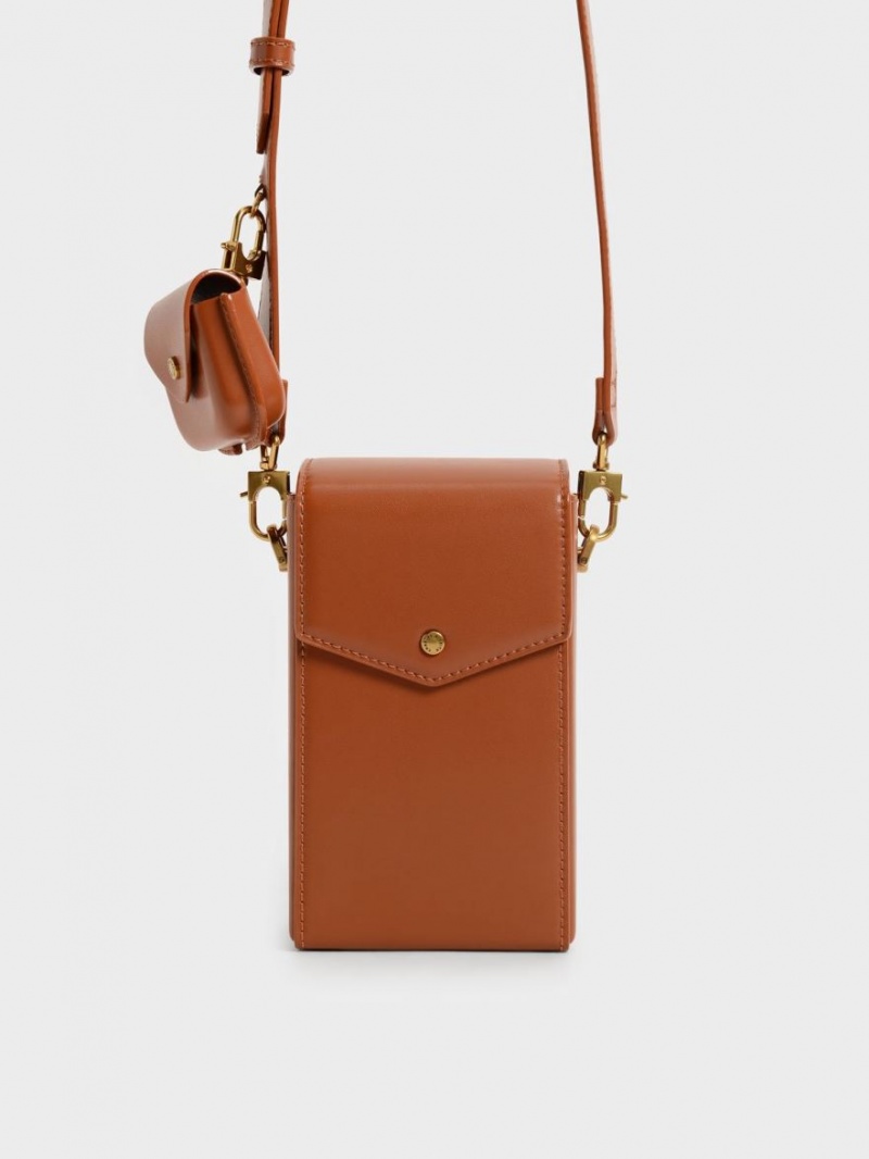 τσάντεσ χιαστί Charles And Keith Elongated καφε | 67385-AXBO