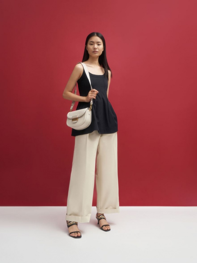 Τσάντες Σέλας Charles And Keith Embellished κρέμα | 53924-HSEN