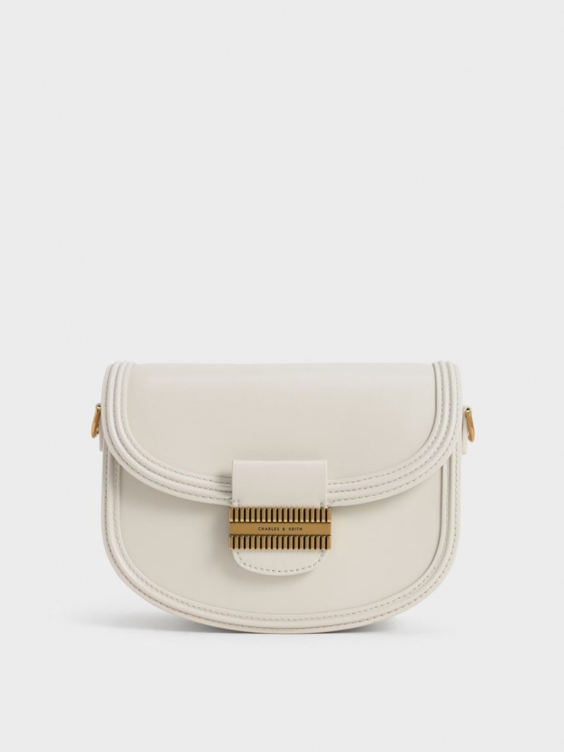 Τσάντες Σέλας Charles And Keith Embellished κρέμα | 53924-HSEN