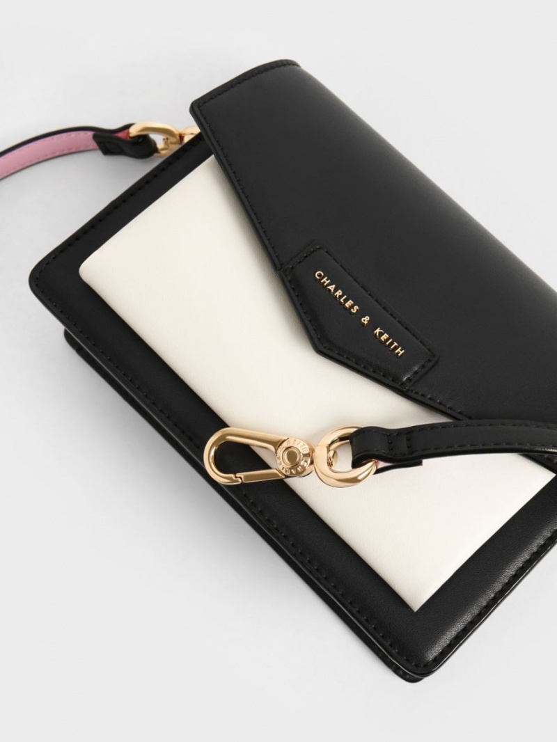 τσάντεσ χιαστί Charles And Keith Envelope μαυρα ασπρα | 16948-QUOT