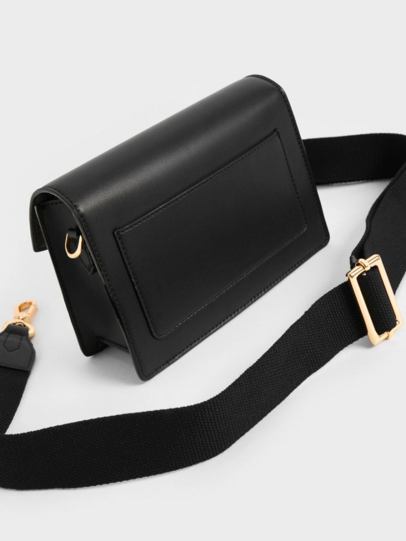 τσάντεσ χιαστί Charles And Keith Envelope μαυρα ασπρα | 16948-QUOT