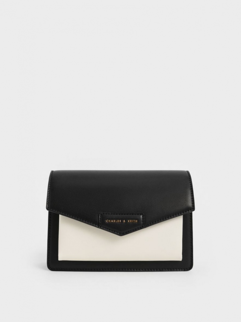 τσάντεσ χιαστί Charles And Keith Envelope μαυρα ασπρα | 16948-QUOT