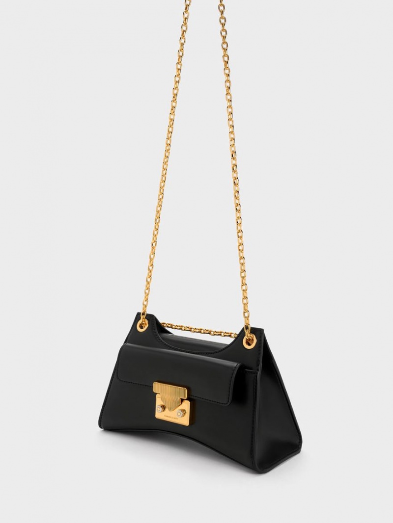 τσάντεσ ώμου Charles And Keith Eudora Sculptural μαυρα | 97648-TWLZ