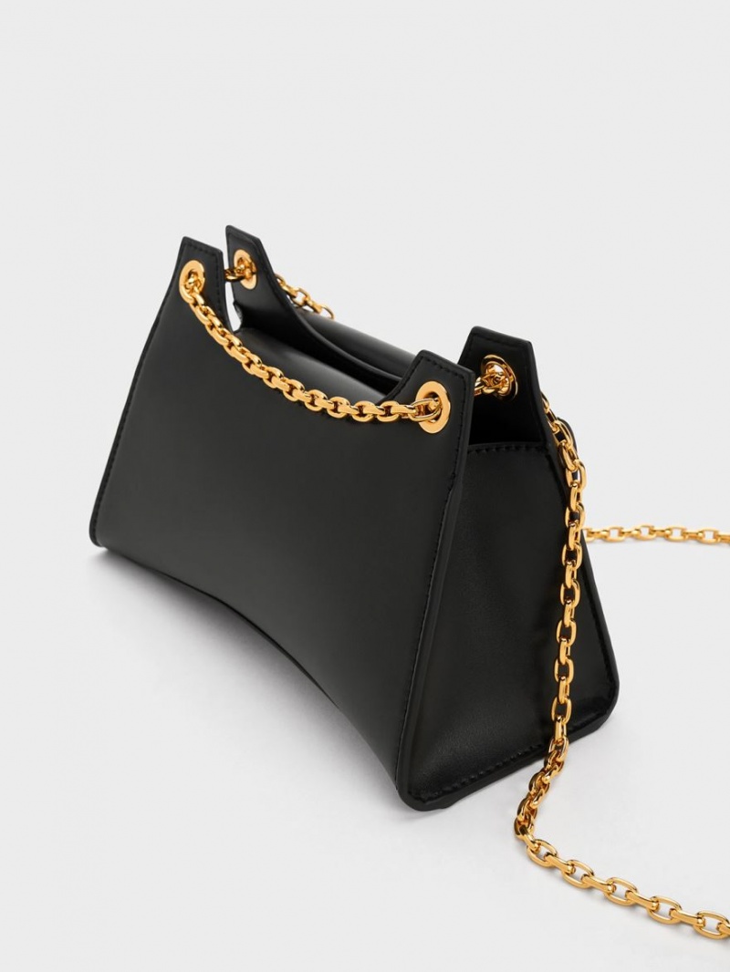 τσάντεσ ώμου Charles And Keith Eudora Sculptural μαυρα | 97648-TWLZ