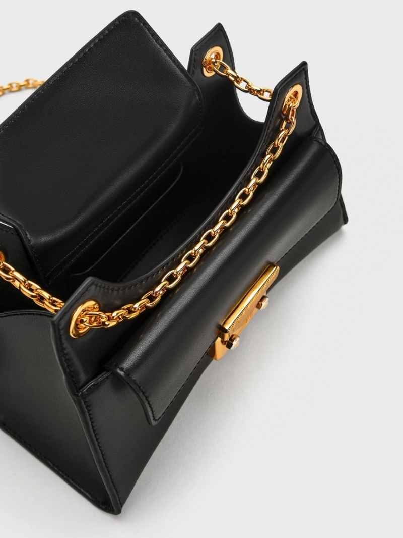 τσάντεσ ώμου Charles And Keith Eudora Sculptural μαυρα | 97648-TWLZ