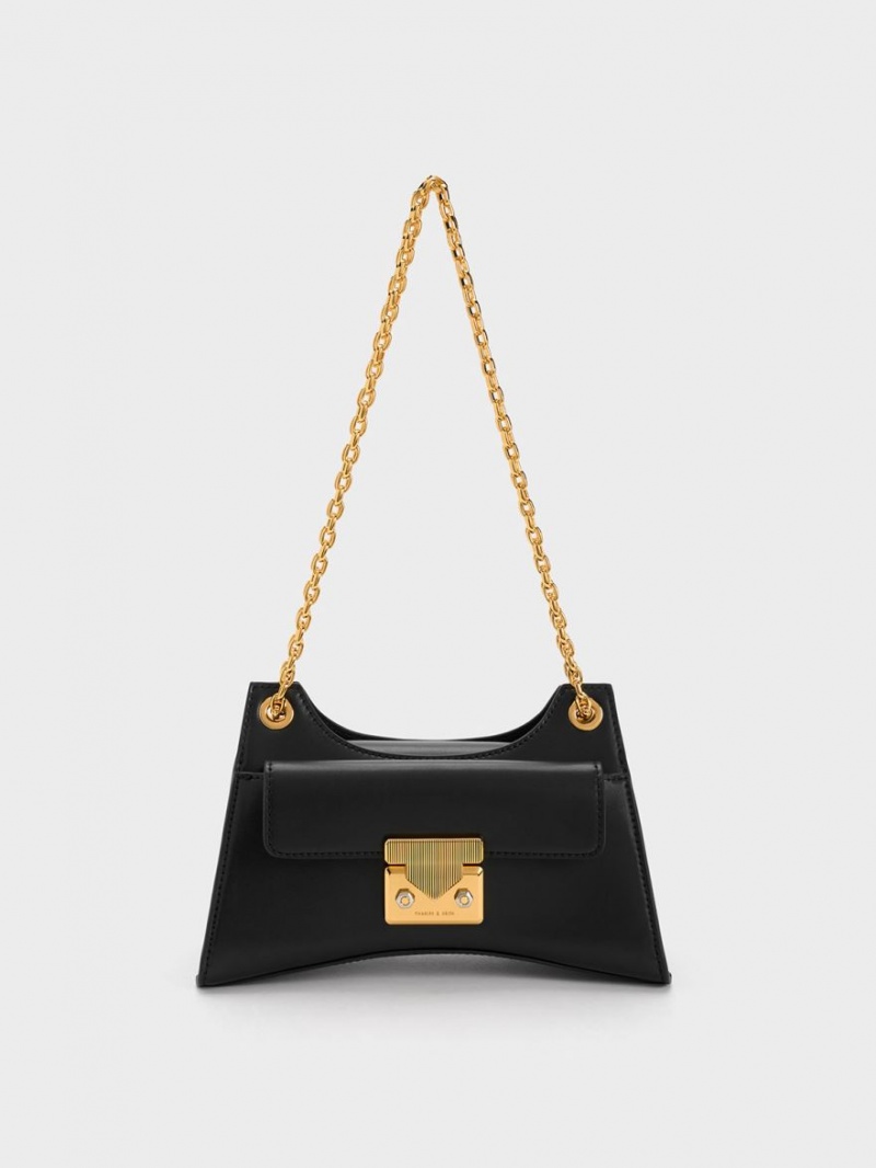 τσάντεσ ώμου Charles And Keith Eudora Sculptural μαυρα | 97648-TWLZ