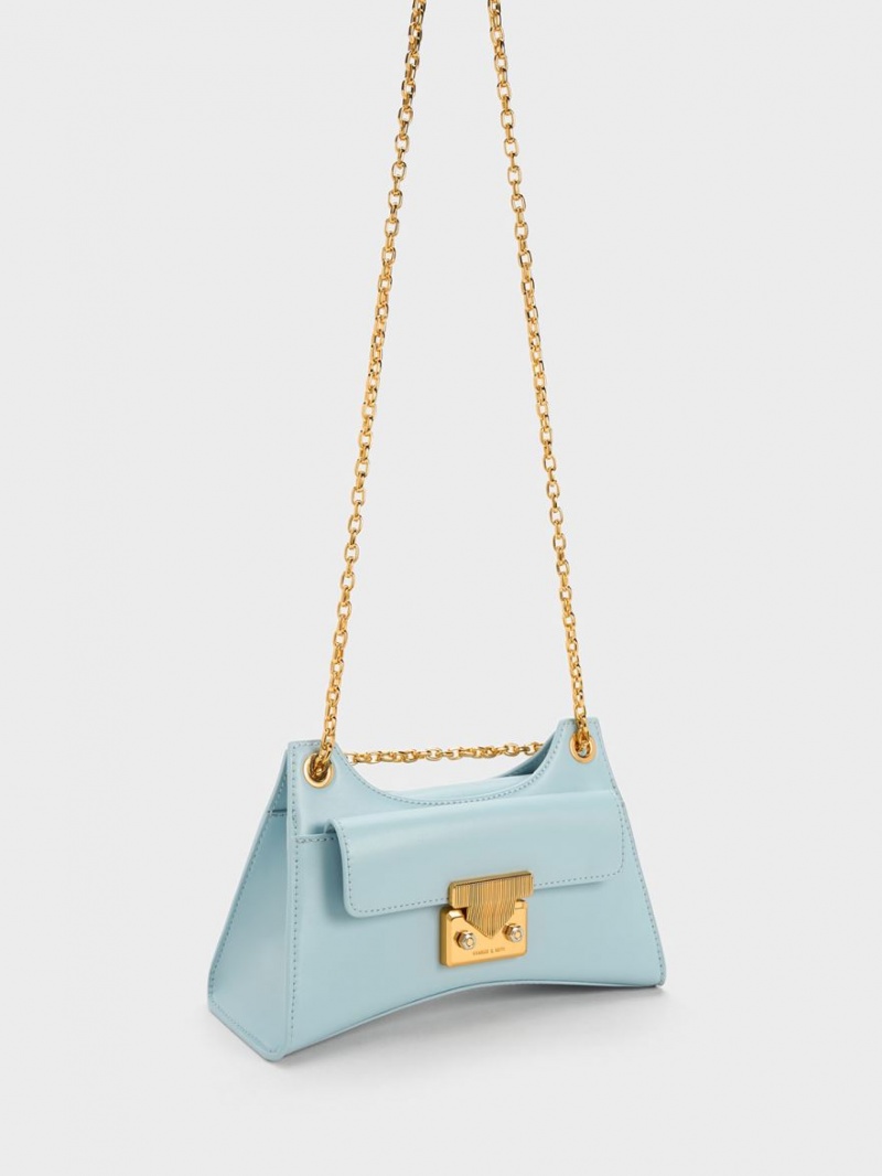 τσάντεσ ώμου Charles And Keith Eudora Sculptural μπλε | 25487-MTRC