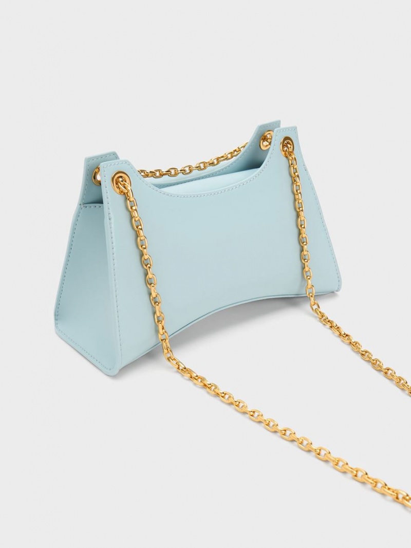 τσάντεσ ώμου Charles And Keith Eudora Sculptural μπλε | 25487-MTRC