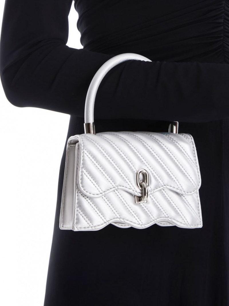 τσαντα χειροσ Charles And Keith Freja Wavy Καπιτονέ Top ασημι | 67903-YFNG