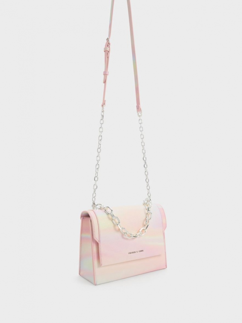 τσάντεσ χιαστί Charles And Keith Front Flap Chain Handle Πολύχρωμο | 39586-PZBL