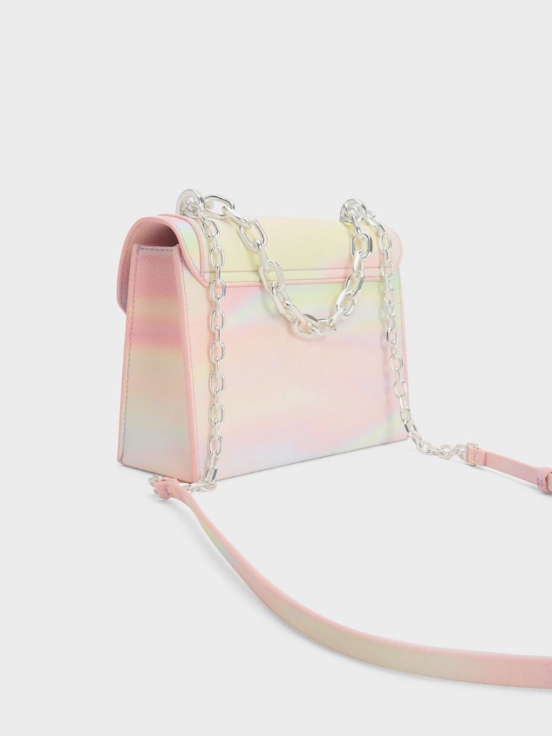 τσάντεσ χιαστί Charles And Keith Front Flap Chain Handle Πολύχρωμο | 39586-PZBL