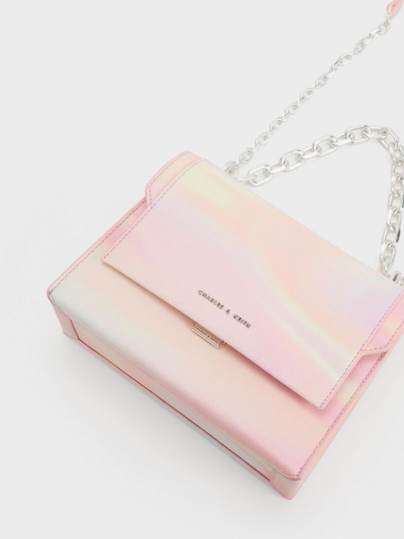 τσάντεσ χιαστί Charles And Keith Front Flap Chain Handle Πολύχρωμο | 39586-PZBL