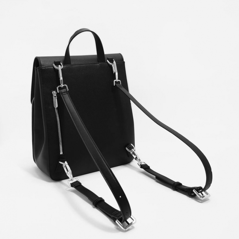 σακιδια πλατησ Charles And Keith Front Flap Structured μαυρα | 03521-GBCZ