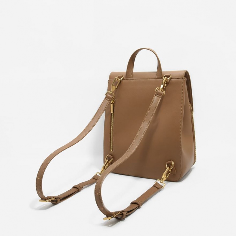 σακιδια πλατησ Charles And Keith Front Flap Structured καφε | 84793-VWGI
