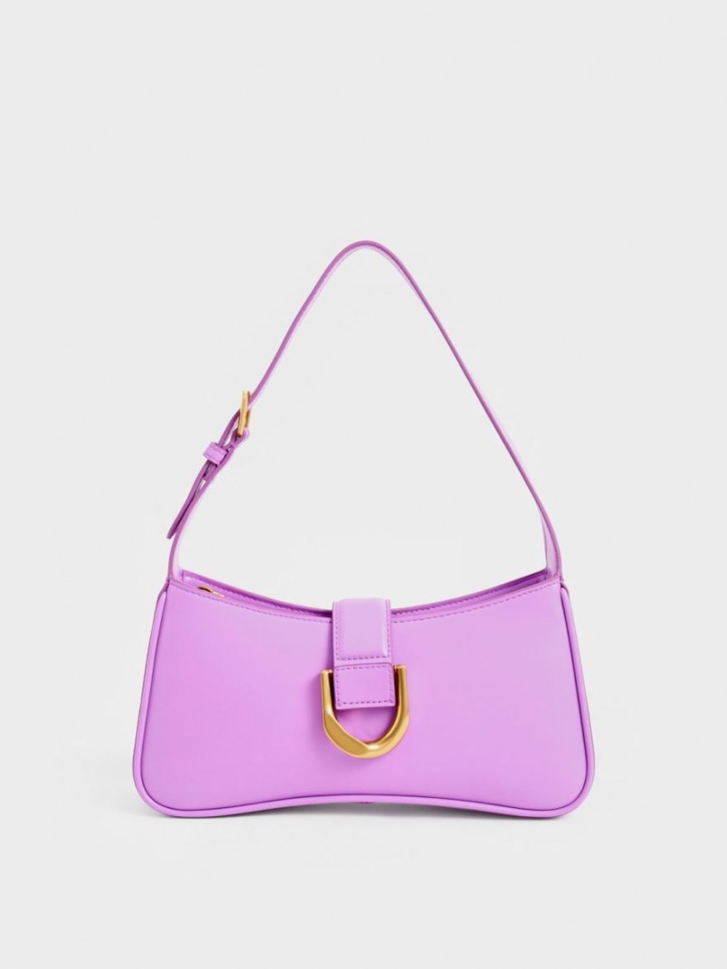 τσάντεσ ώμου Charles And Keith Gabine Curved μωβ | 53879-ZOUT