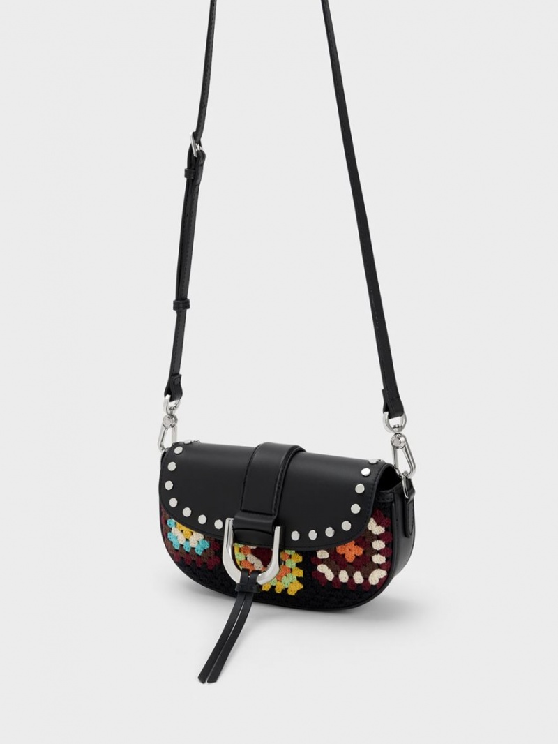 τσάντεσ ώμου Charles And Keith Gabine Floral Crochet δερματινα Πολύχρωμο | 15603-GTYN